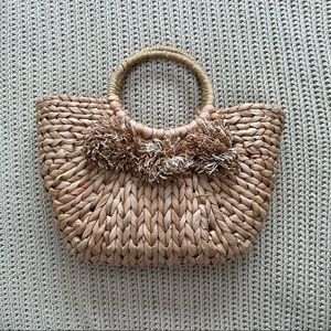 Woven Pom Pom purse